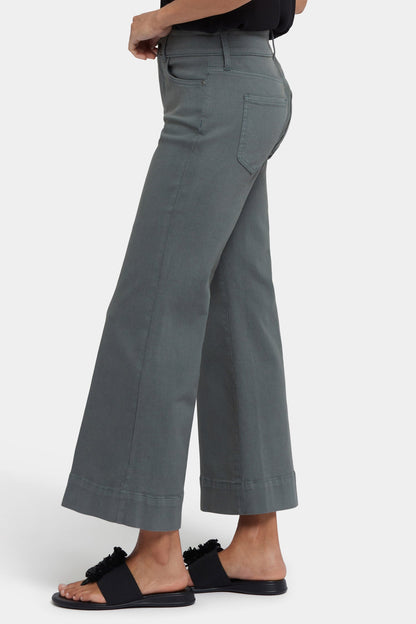 Mia Palazzo Ankle Jeans - Sage Leaf