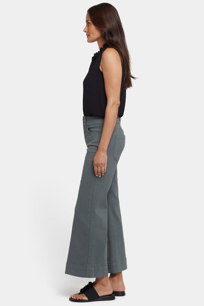 Mia Palazzo Ankle Jeans - Sage Leaf