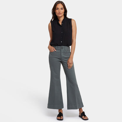 Mia Palazzo Ankle Jeans - Sage Leaf
