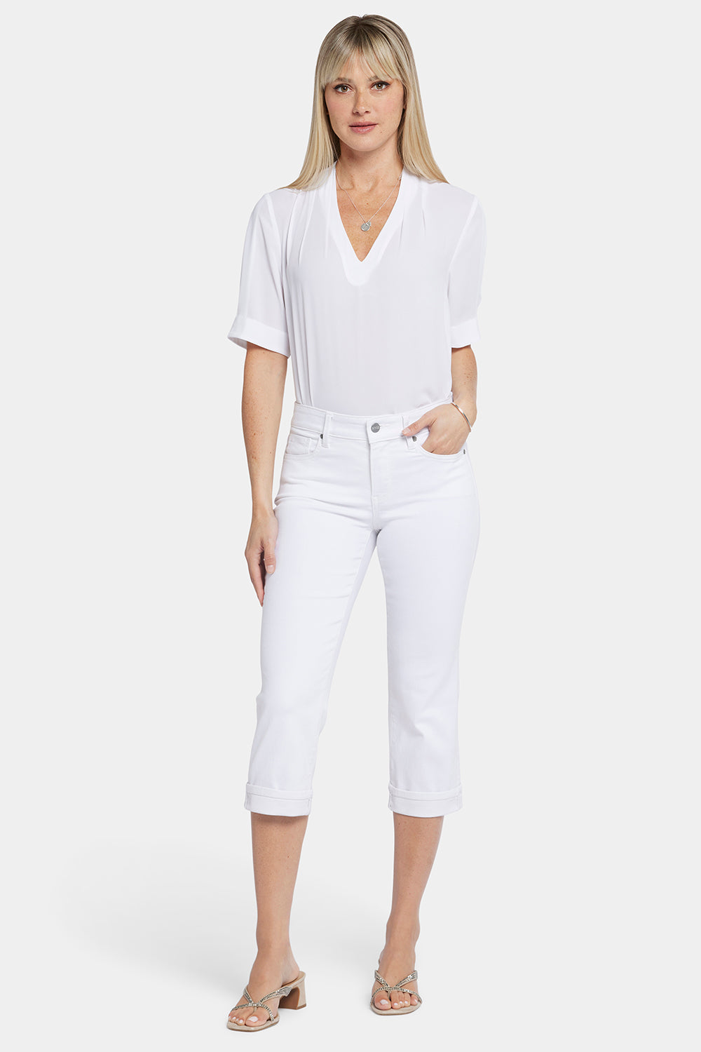 Marilyn Straight Crop Jeans - Optic White
