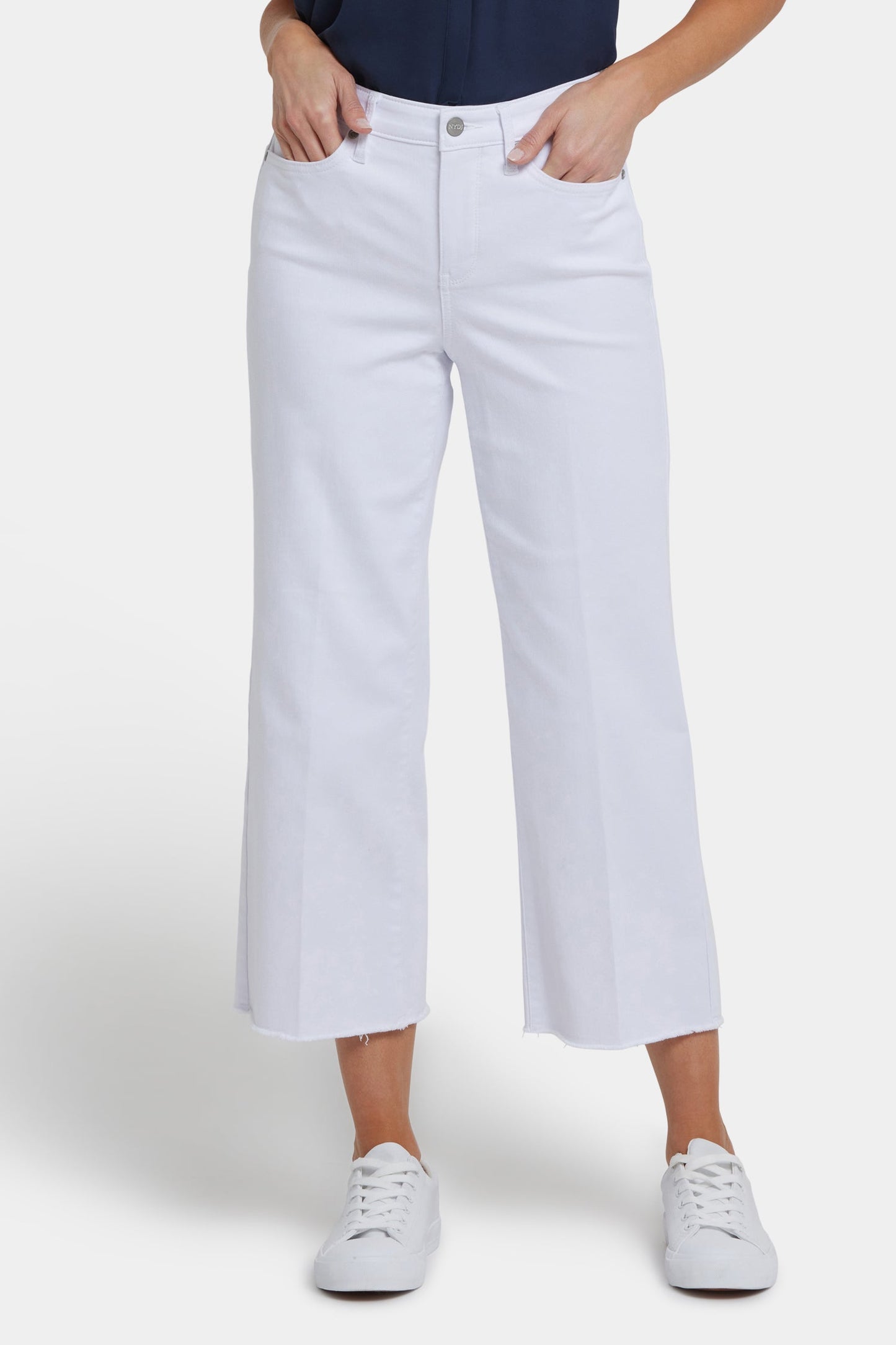 Coco Relaxed Wide Leg Crop Jeans - Optic White