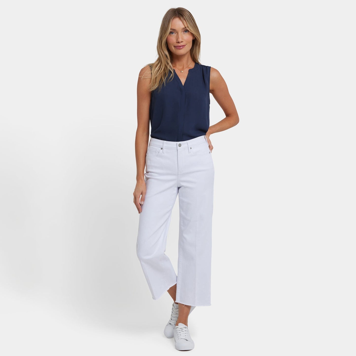 Coco Relaxed Wide Leg Crop Jeans - Optic White