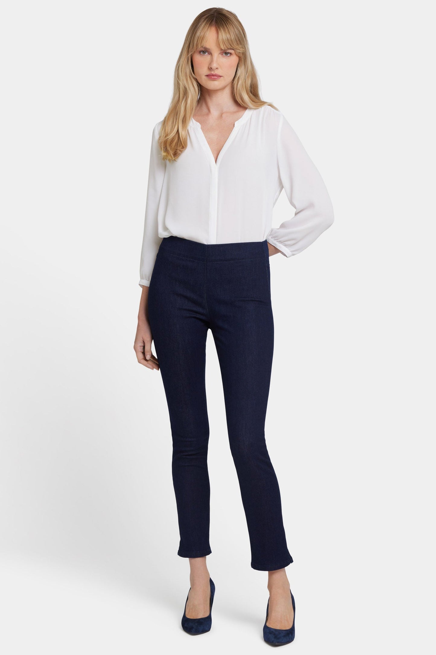 Alina Skinny Ankle Pull-On Jeans - Rinse