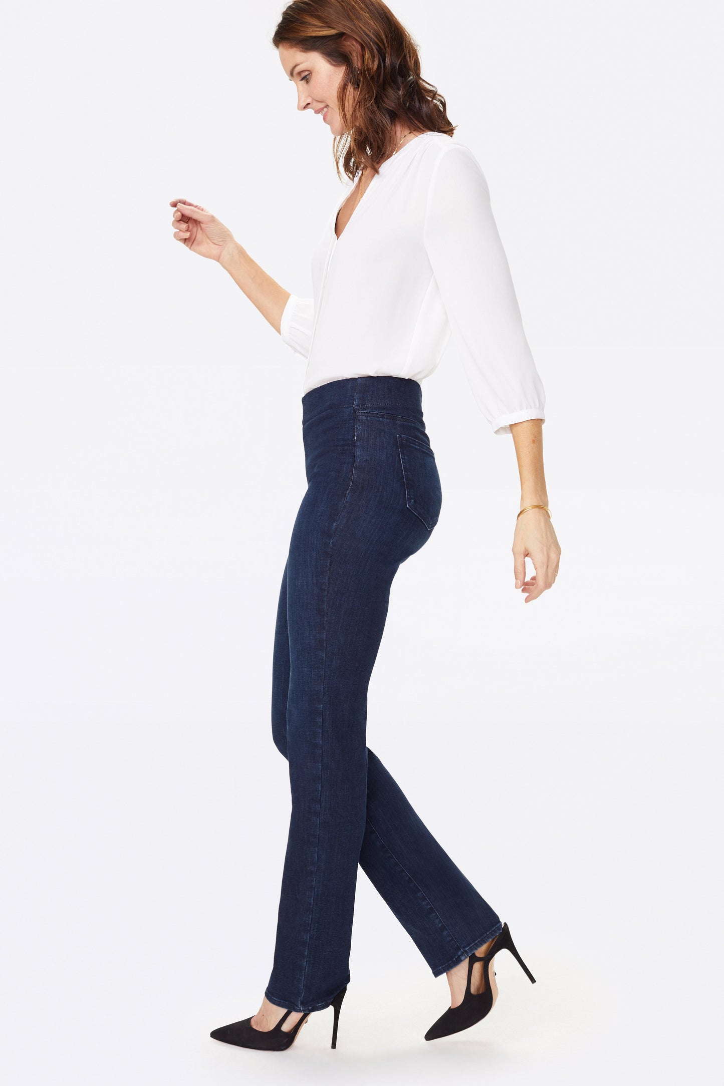 Marilyn Straight Pull-On Jeans - Clean Denslowe