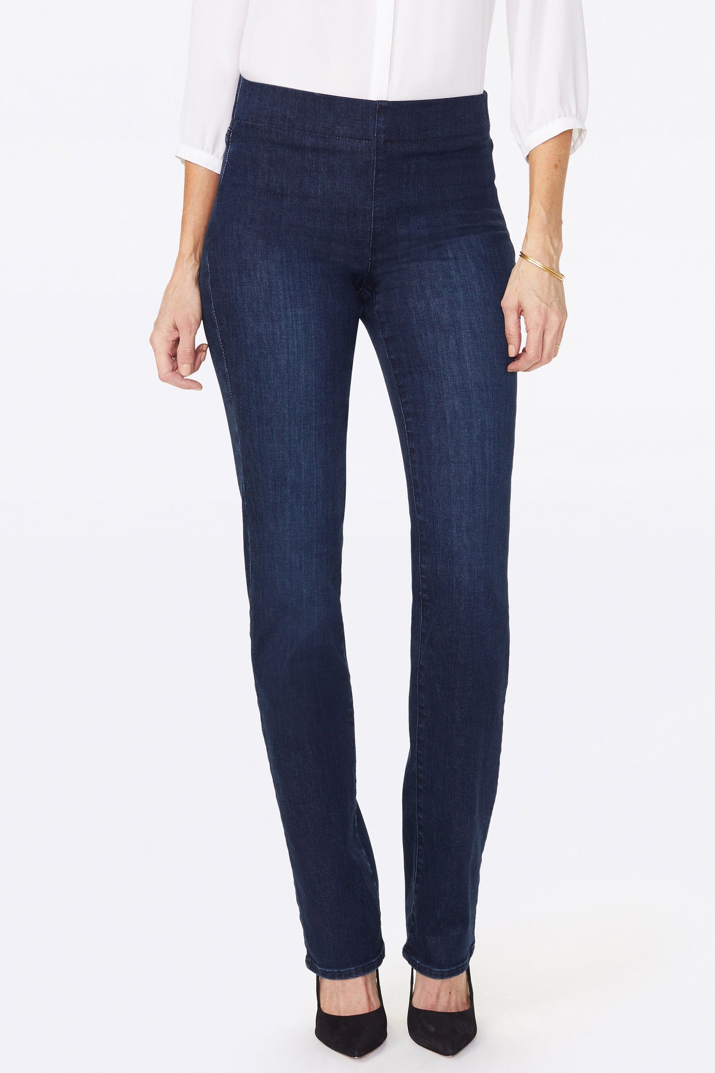 Marilyn Straight Pull-On Jeans - Clean Denslowe