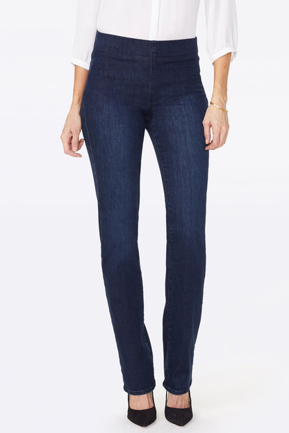 Marilyn Straight Pull-On Jeans - Clean Denslowe