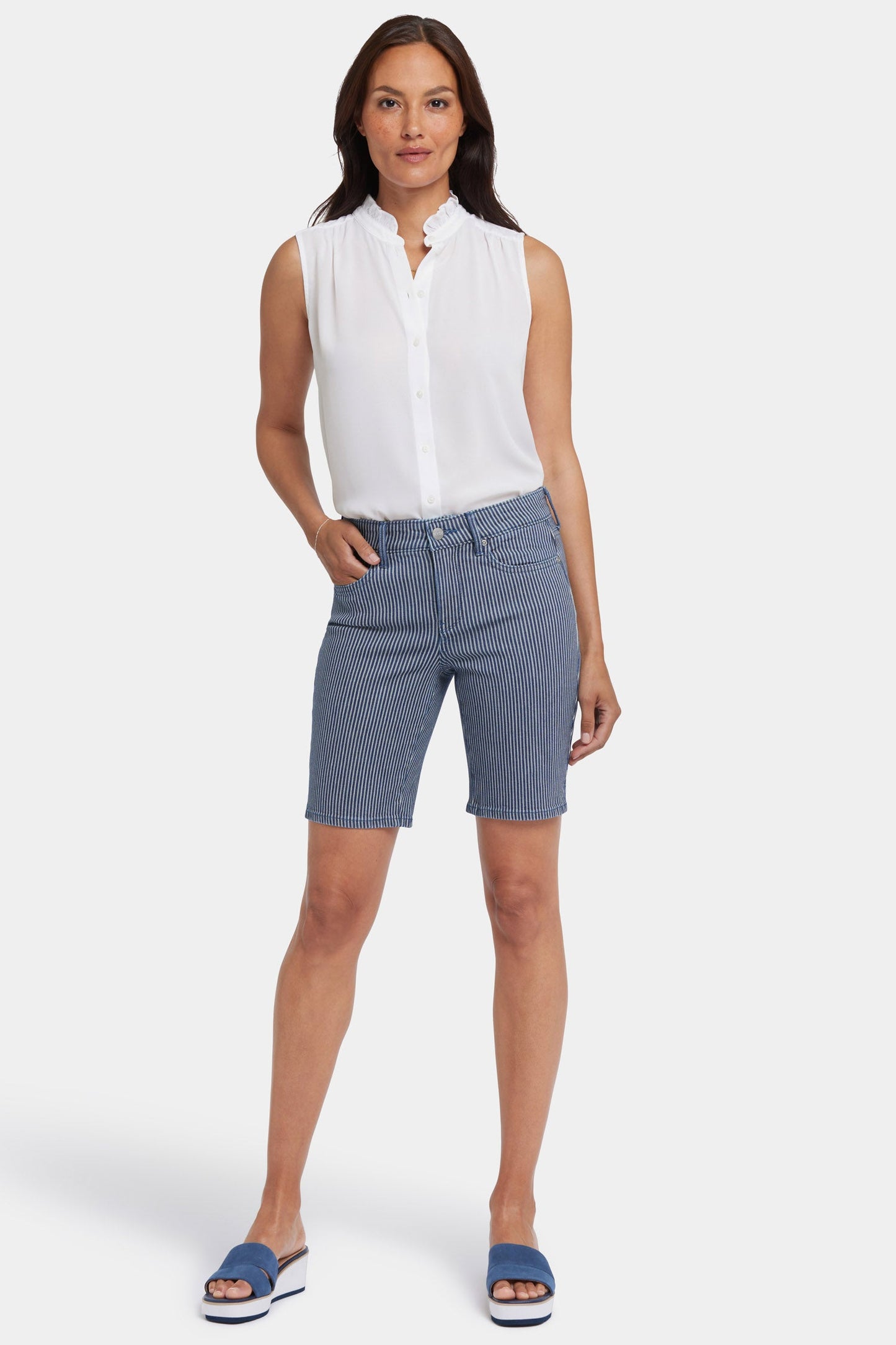 Ella Denim Shorts - Malaga Stripe