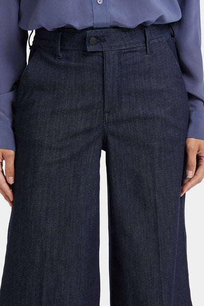 Mona Wide Leg Trouser Ankle Jeans - Lightweight Rinse