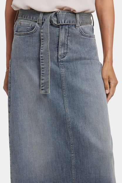 High Rise Long A-Line Skirt - Palma Sea