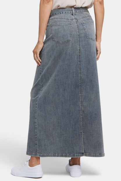 High Rise Long A-Line Skirt - Palma Sea