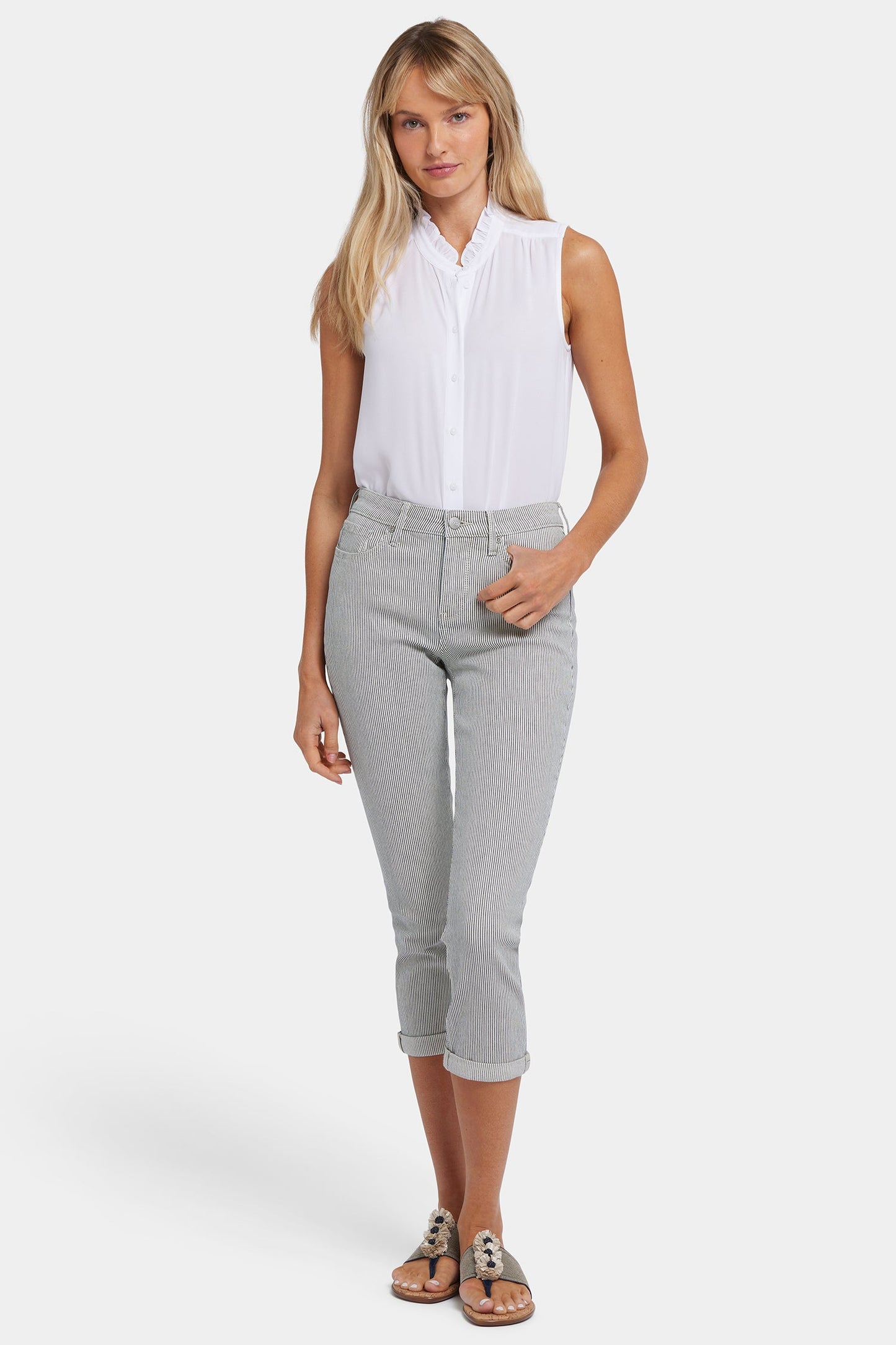 Chloe Skinny Capri Jeans - Luarca Stripe