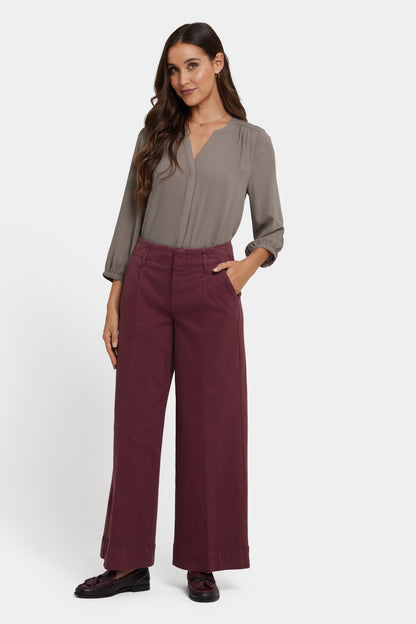 Mona Wide Leg Trouser Jeans - Sienna Red