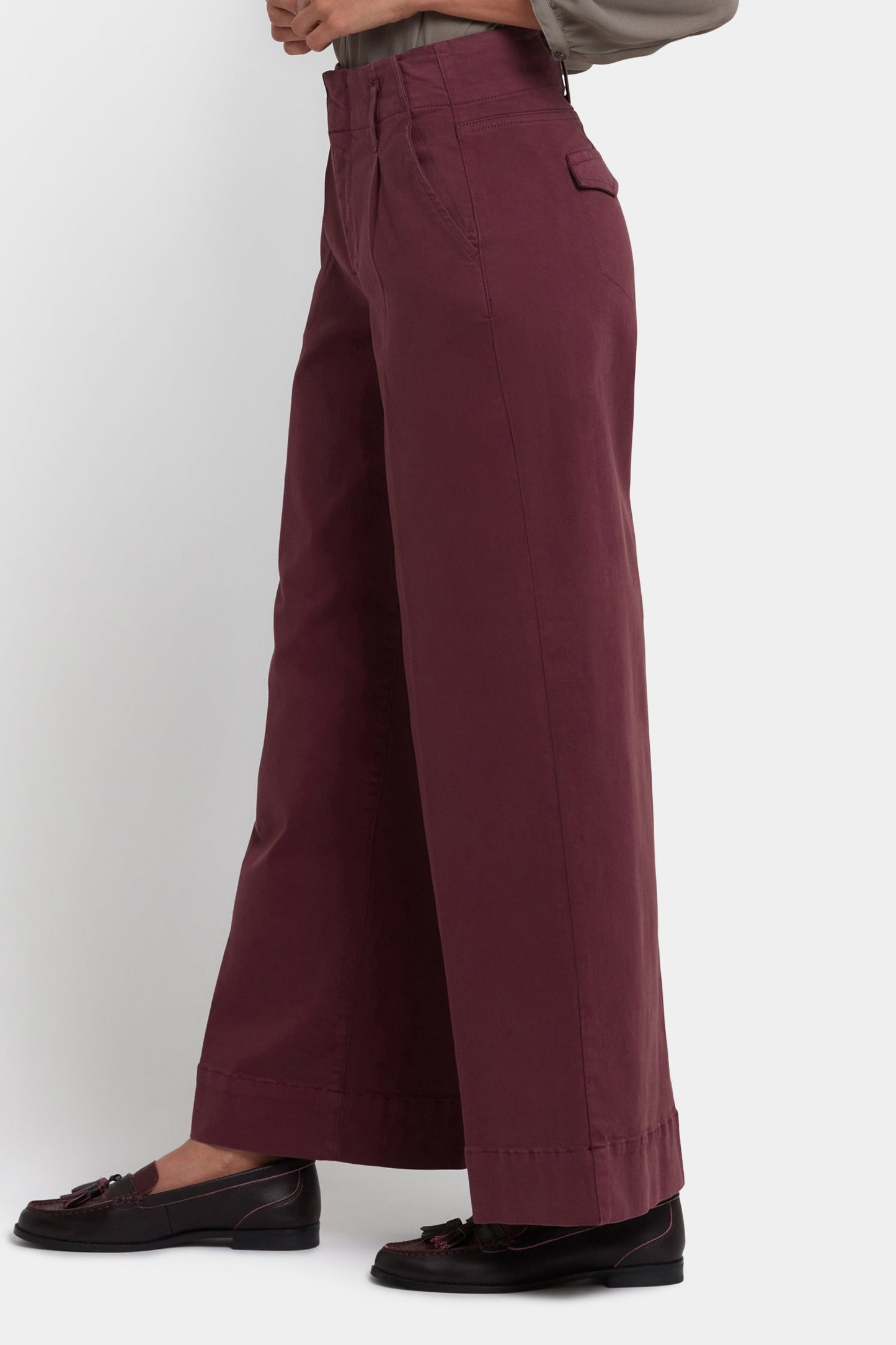 Mona Wide Leg Trouser Jeans - Sienna Red