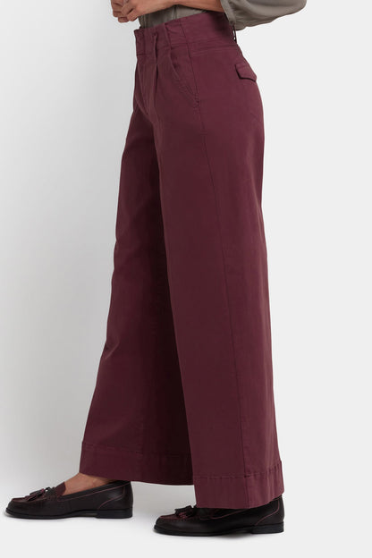 Mona Wide Leg Trouser Jeans - Sienna Red