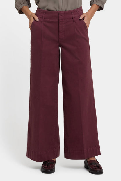 Mona Wide Leg Trouser Jeans - Sienna Red