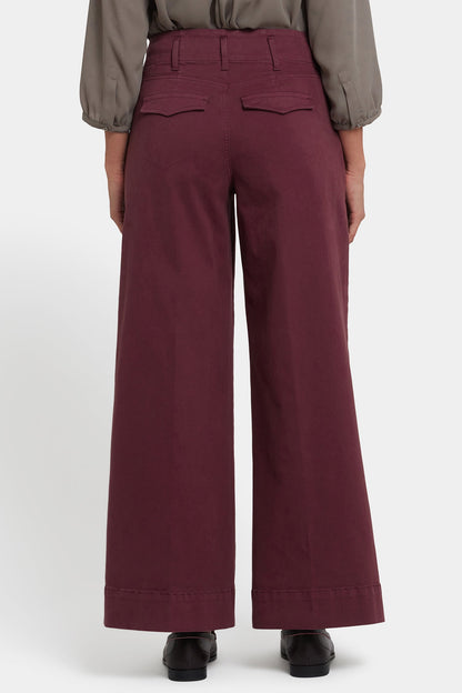 Mona Wide Leg Trouser Jeans - Sienna Red