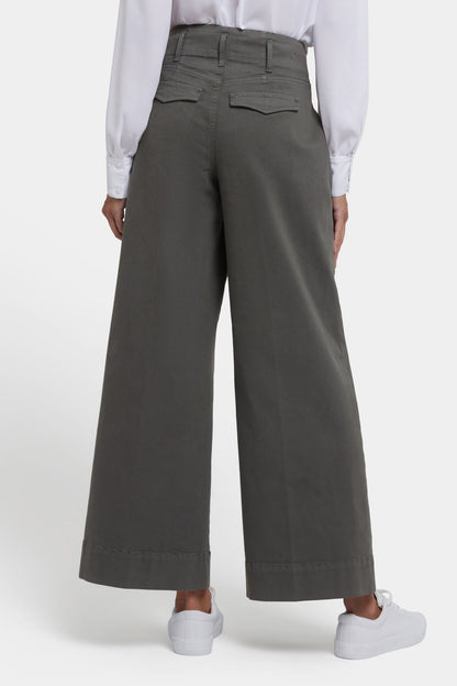 Mona Wide Leg Trouser Jeans - Vine Leaf