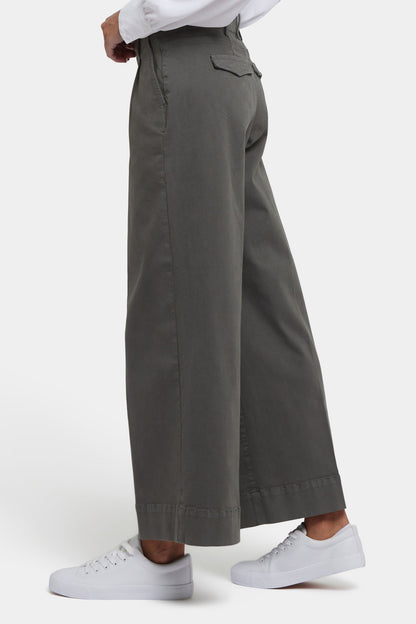 Mona Wide Leg Trouser Jeans - Vine Leaf