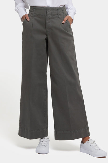 Mona Wide Leg Trouser Jeans - Vine Leaf