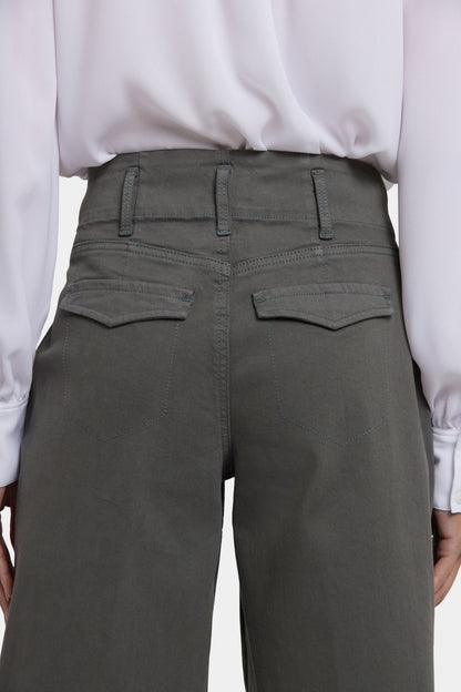 Mona Wide Leg Trouser Jeans - Vine Leaf