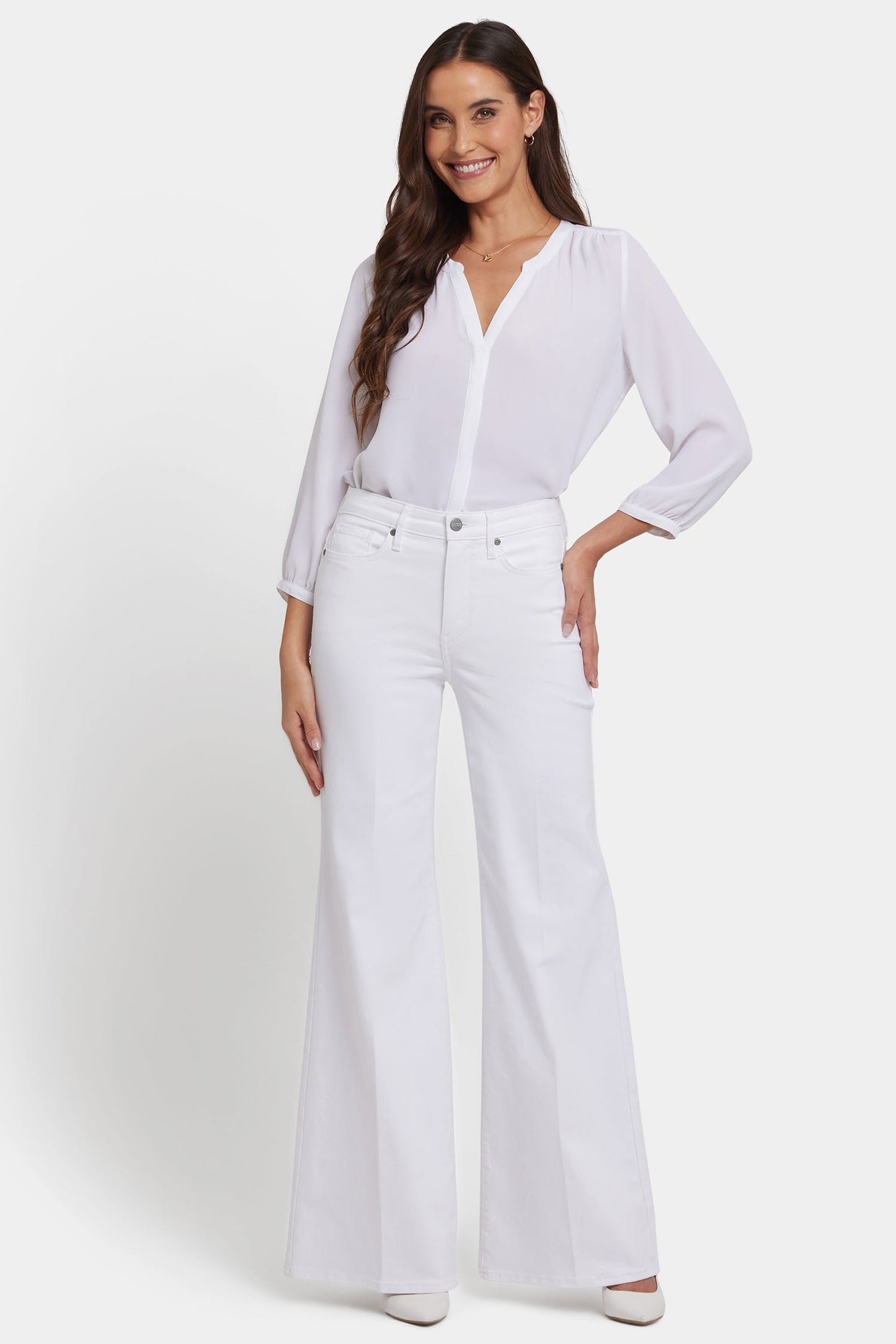 Mia Palazzo Jeans - Optic White
