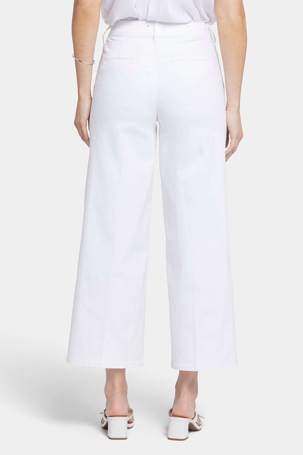 Mona Wide Leg Trouser Ankle Jeans  - Optic White
