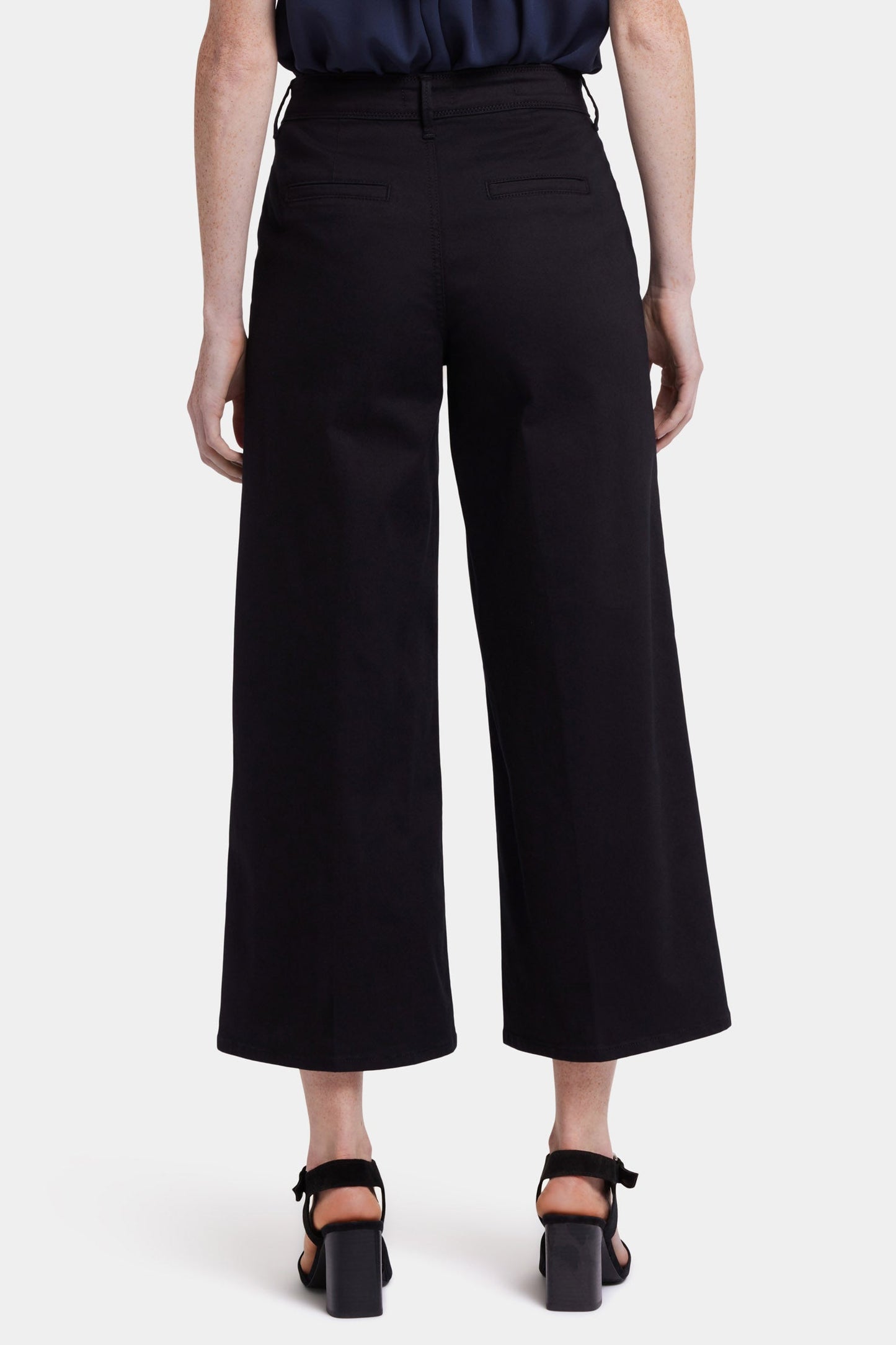 Mona Wide Leg Trouser Ankle Jeans - Black