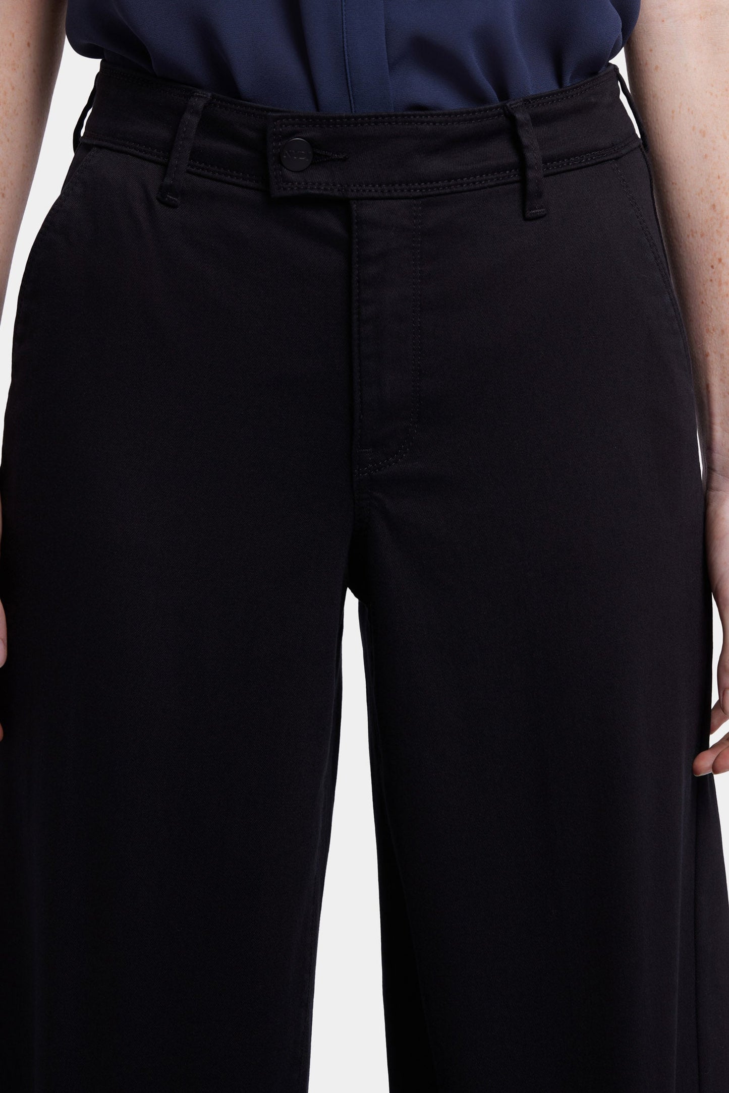 Mona Wide Leg Trouser Ankle Jeans - Black