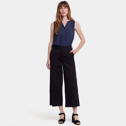 Mona Wide Leg Trouser Ankle Jeans - Black