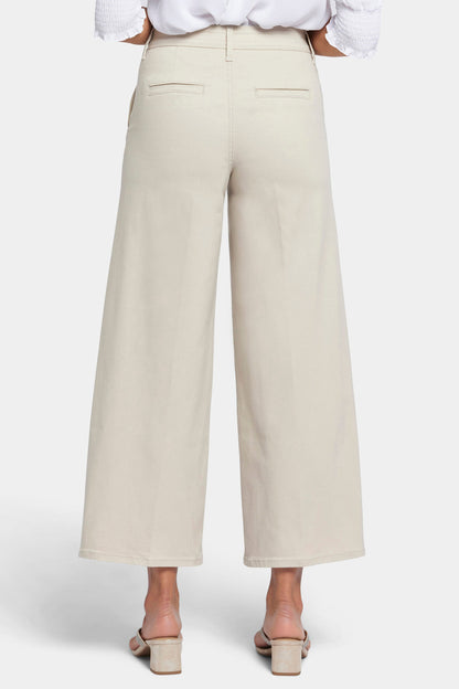 Mona Wide Leg Trouser Ankle Jeans  - Feather