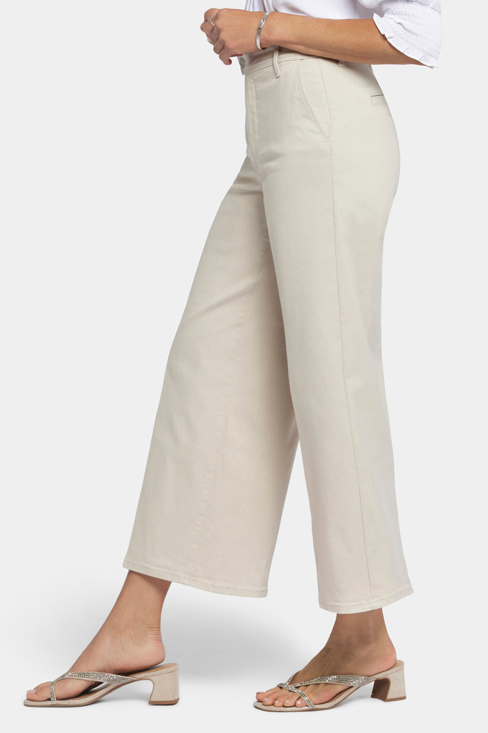 Mona Wide Leg Trouser Ankle Jeans  - Feather