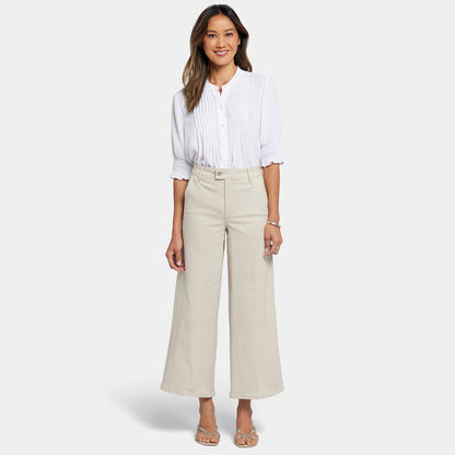Mona Wide Leg Trouser Ankle Jeans  - Feather
