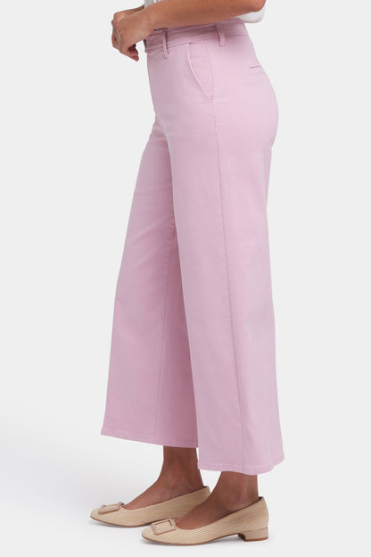 Mona Wide Leg Trouser Ankle Jeans - Pink Nectar