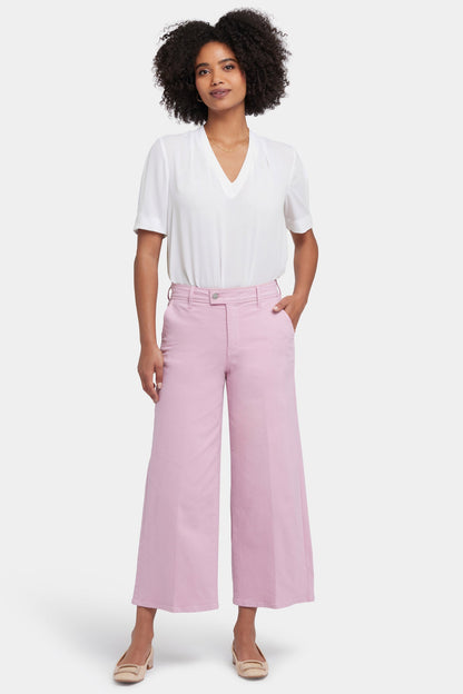 Mona Wide Leg Trouser Ankle Jeans - Pink Nectar