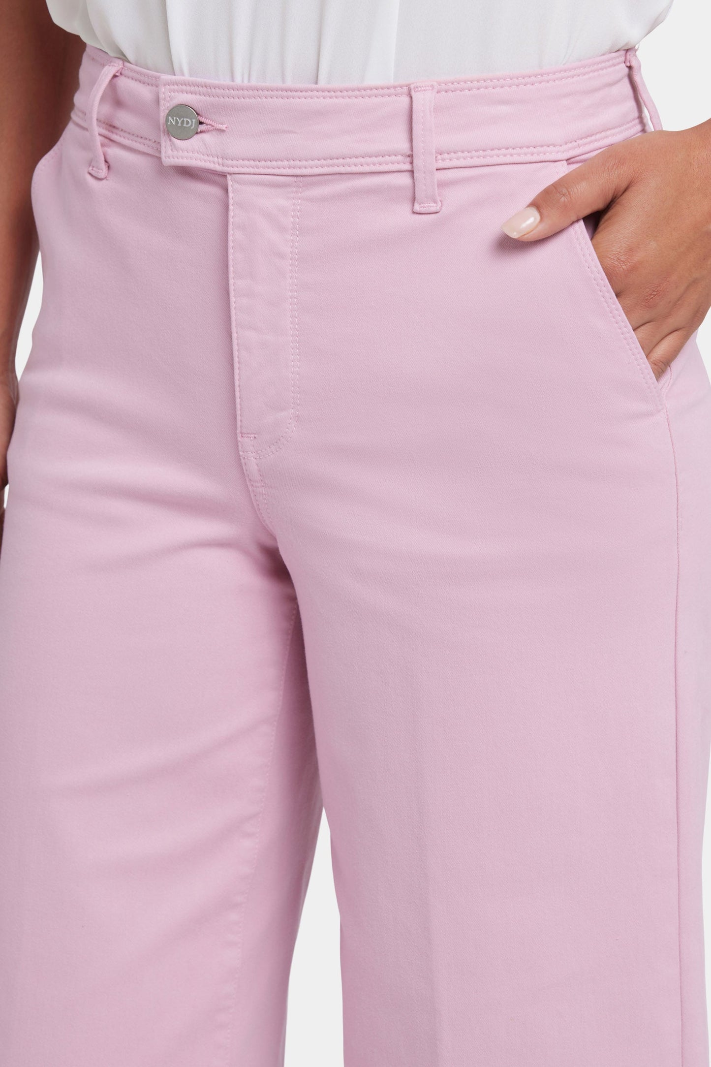Mona Wide Leg Trouser Ankle Jeans - Pink Nectar