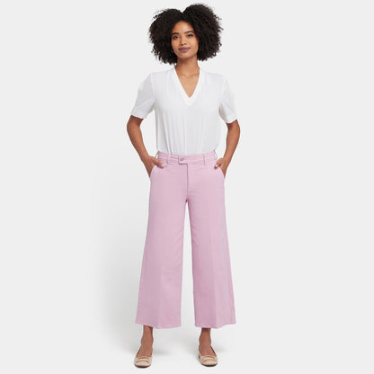 Mona Wide Leg Trouser Ankle Jeans - Pink Nectar