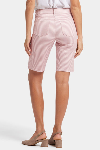 Briella 11 Inch Denim Shorts - Pink Frost Stripe