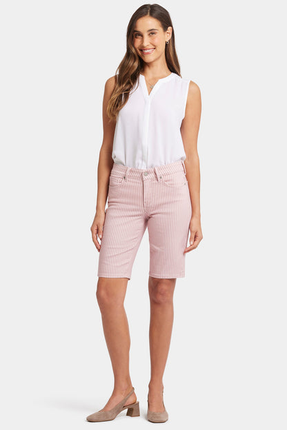Briella 11 Inch Denim Shorts - Pink Frost Stripe