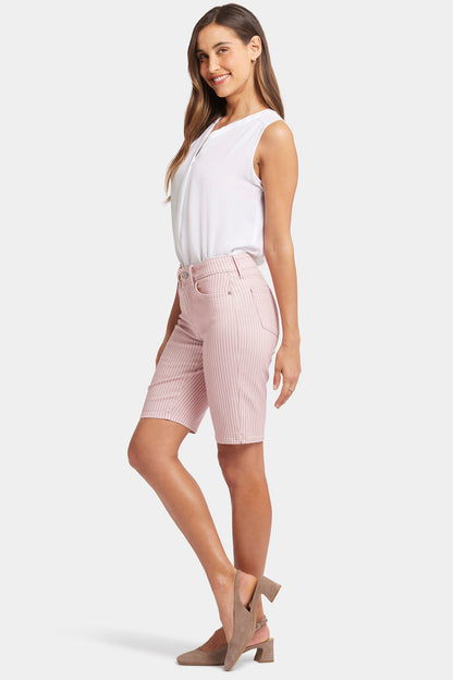 Briella 11 Inch Denim Shorts - Pink Frost Stripe