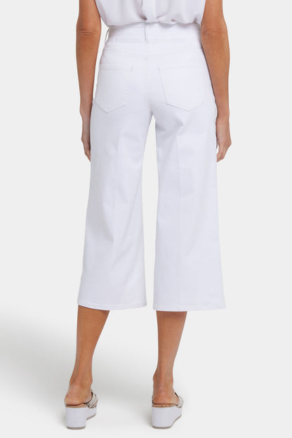 Brigitte Wide Leg Capri Jeans - Optic White