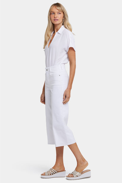 Brigitte Wide Leg Capri Jeans - Optic White