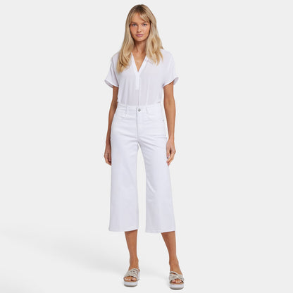 Brigitte Wide Leg Capri Jeans - Optic White