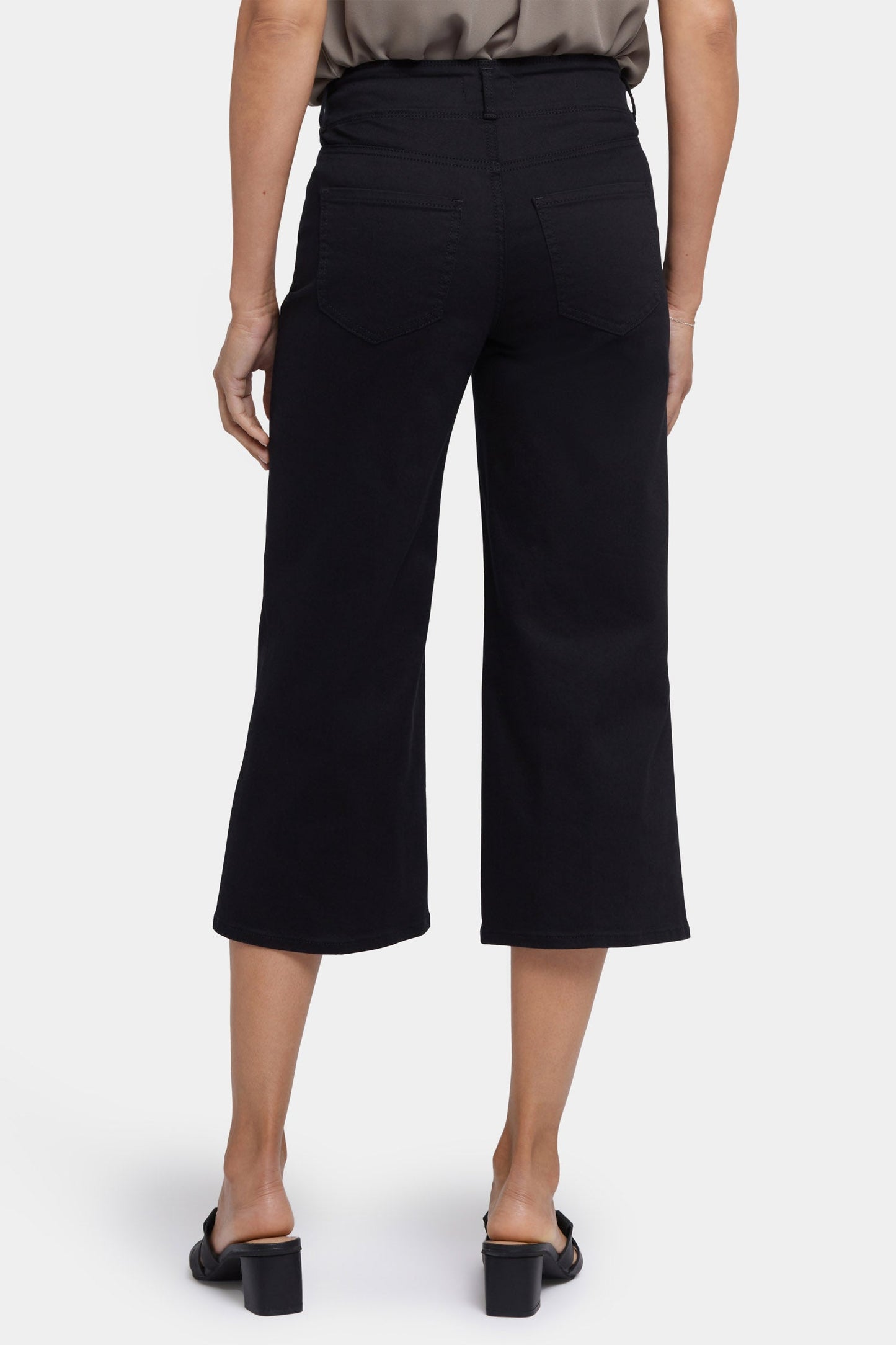 Brigitte Wide Leg Capri Jeans - Black