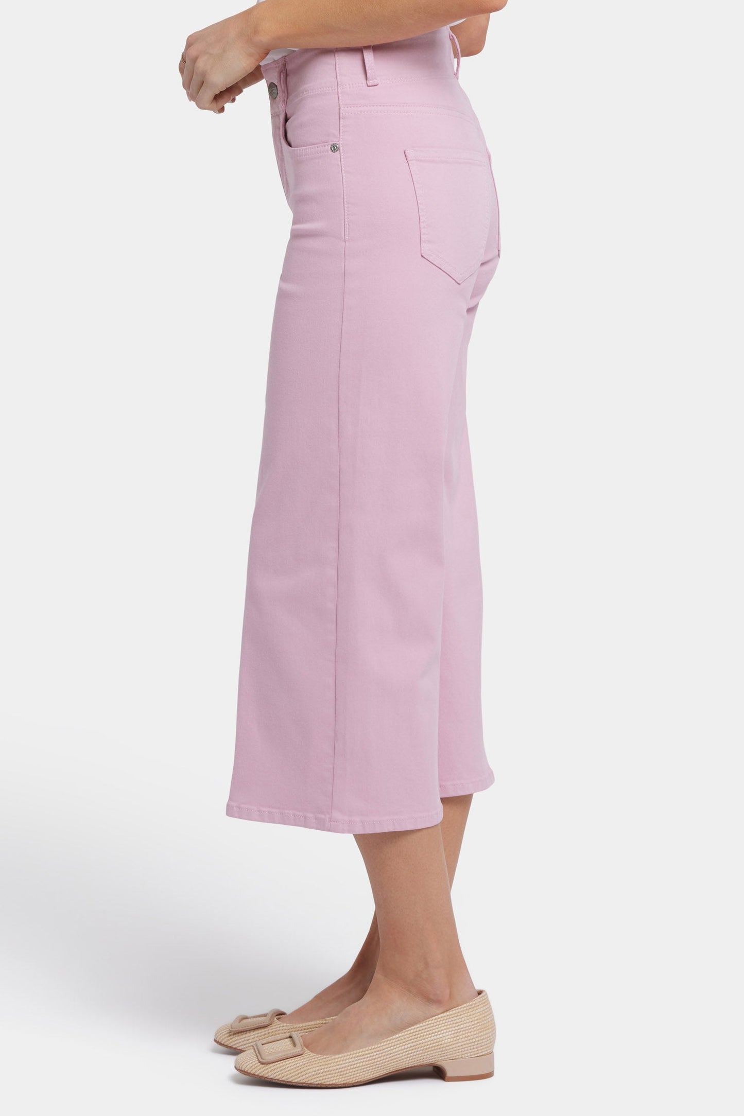 Brigitte Wide Leg Capri Jeans - Pink Nectar