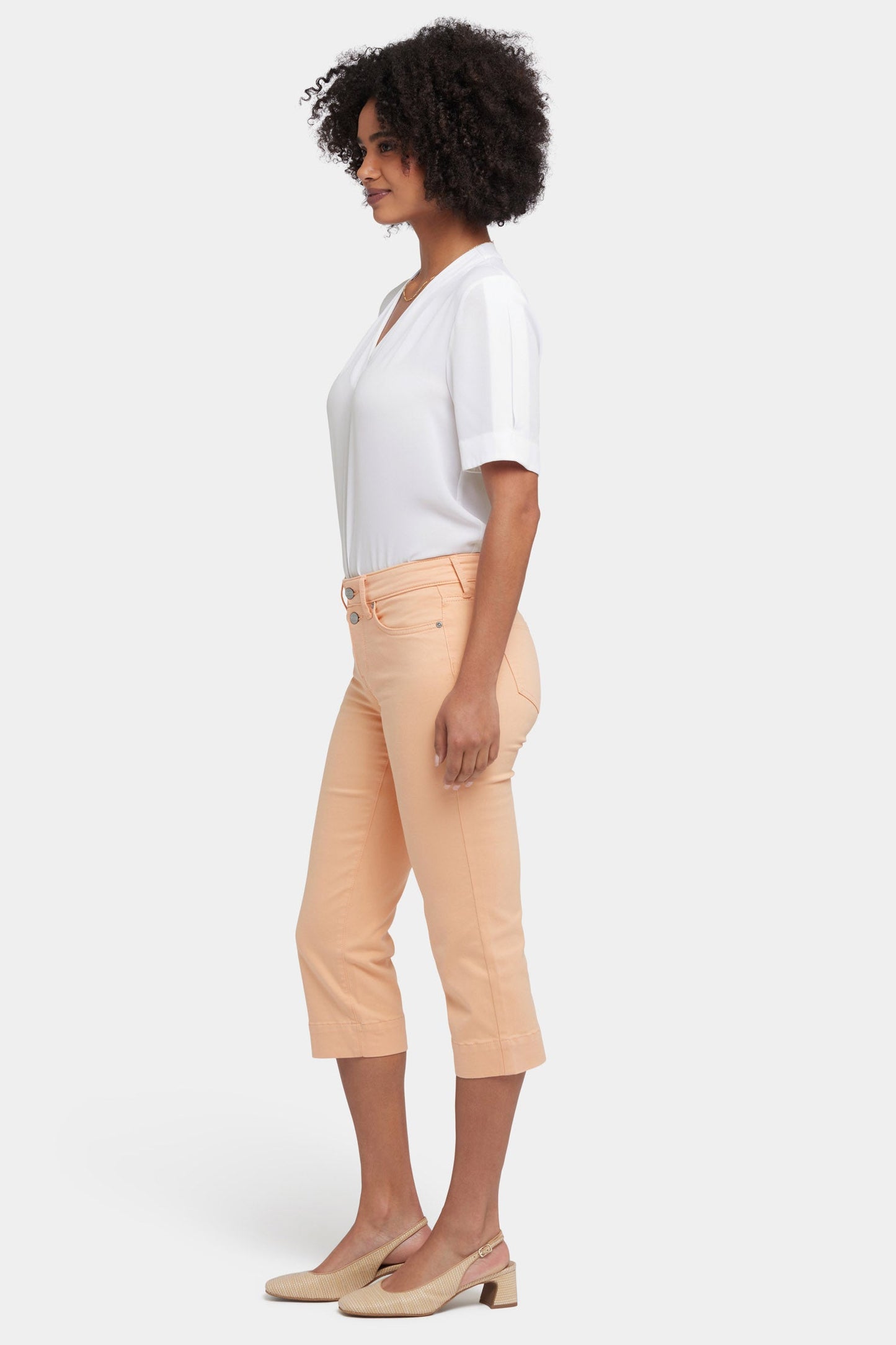Marilyn Straight Crop Jeans - Apricot Nectar