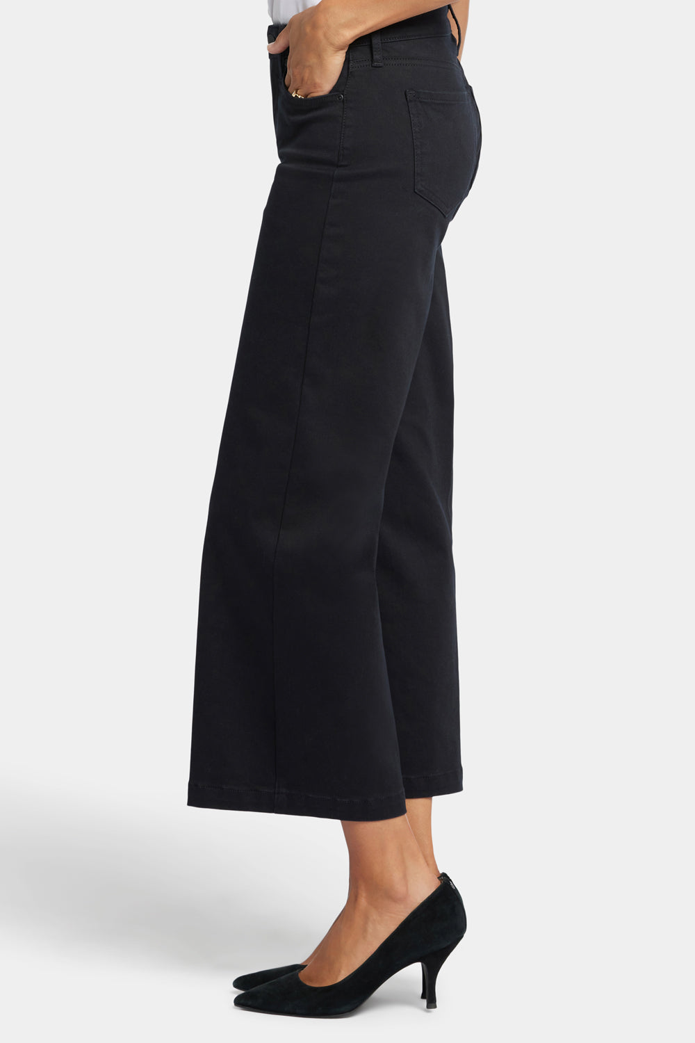 Teresa Wide Leg Ankle Jeans - Black