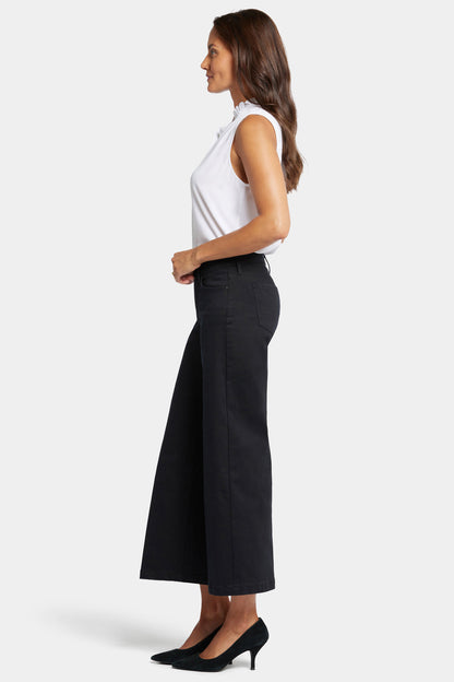 Teresa Wide Leg Ankle Jeans - Black