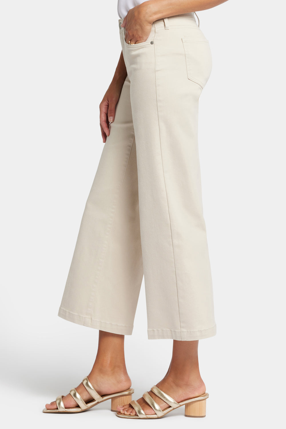 Teresa Wide Leg Ankle Jeans - Feather