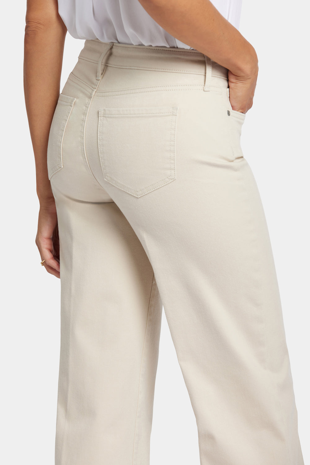 Teresa Wide Leg Ankle Jeans - Feather