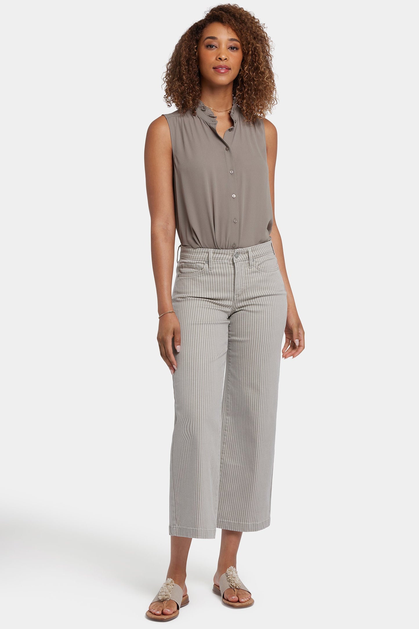 Teresa Wide Leg Ankle Jeans - Hidden Lodge Stripe